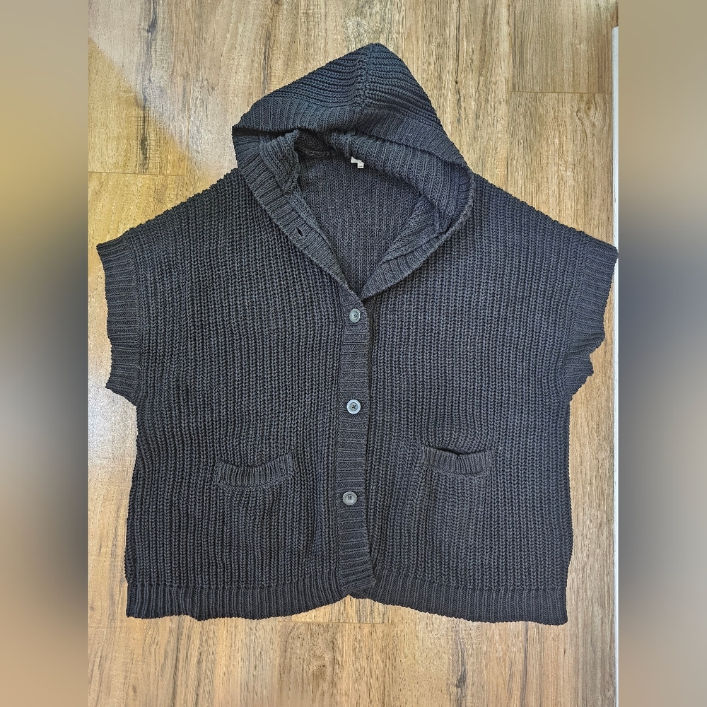 NWOT Aerie Hooded Ribbed Cape - Picture 3 of 11